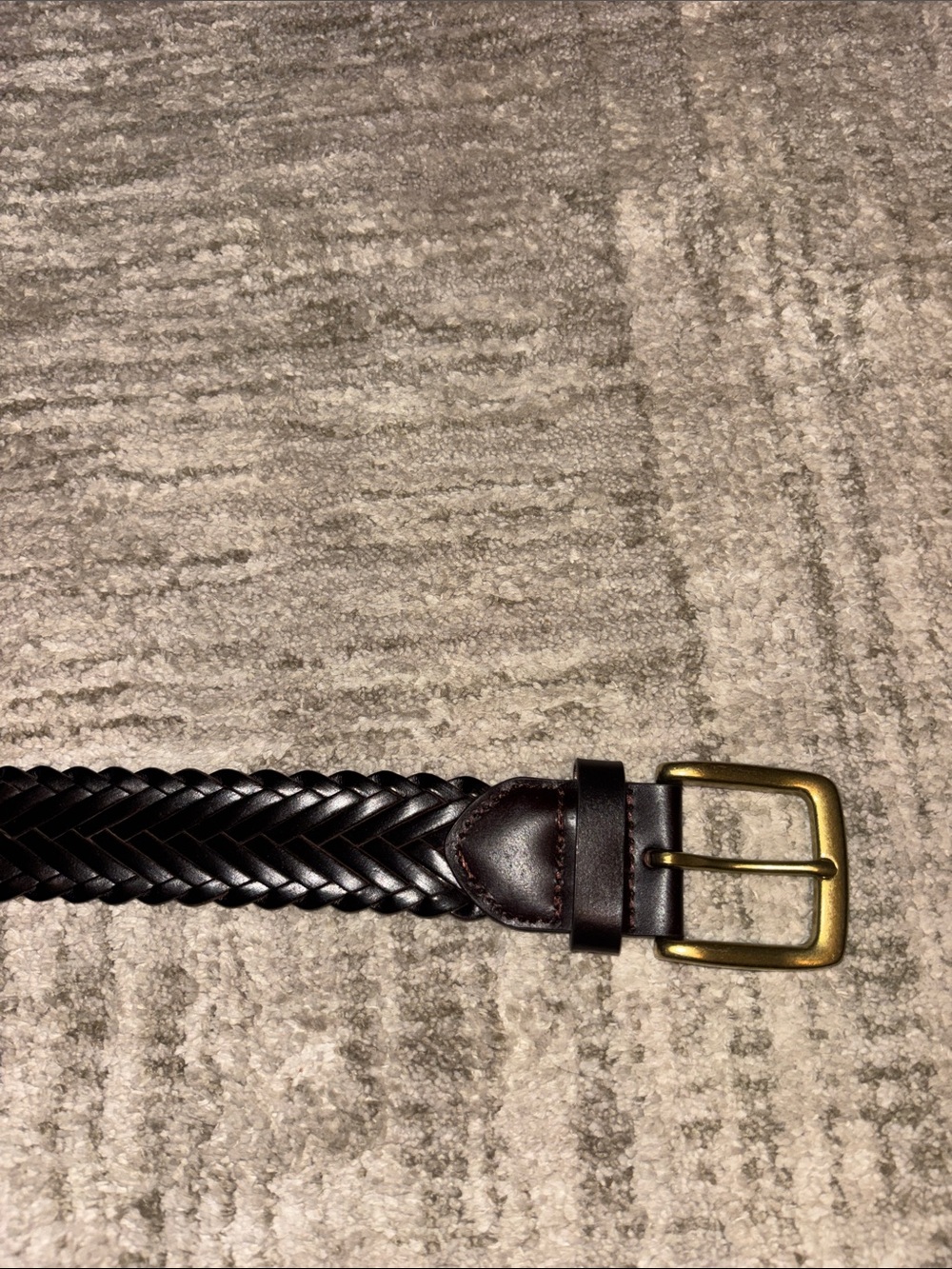 Amazon Essentials Braided Leather Belt in Dark Brown/chestnut with Buckle